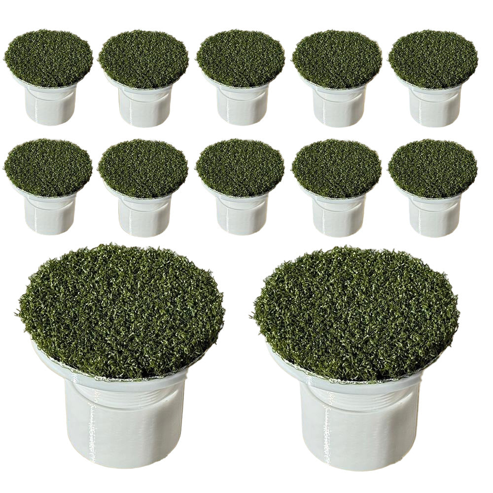 12 White Adjustable Golf Inserts With SYNLawn Standard Precision Putt glued on top