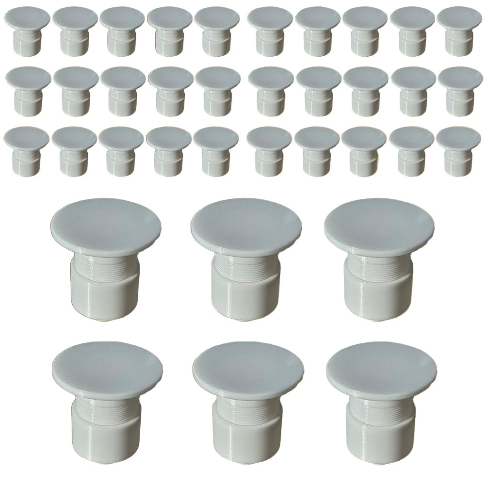 36 White Adjustable Golf Inserts Without Turf on white background